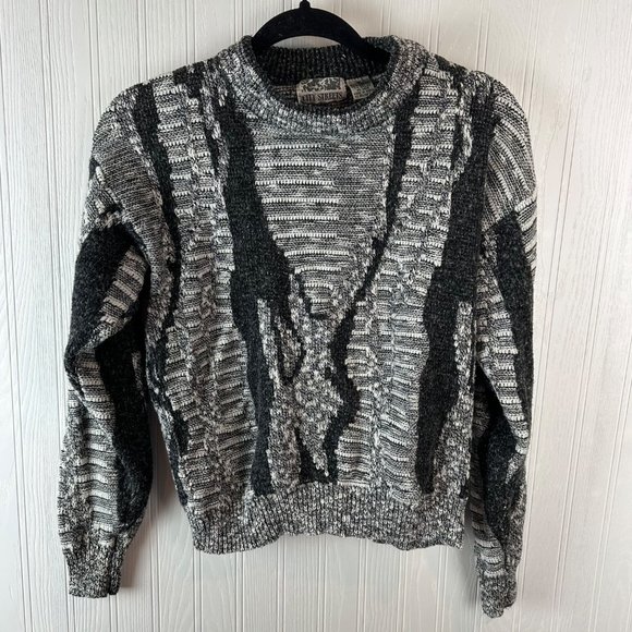 City Streets Vintage 90's Sweater Size Medium Black Gray - Picture 1 of 4